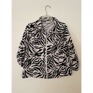 Studio Works Jacket Womens 1X Animal Print Zip Pockets